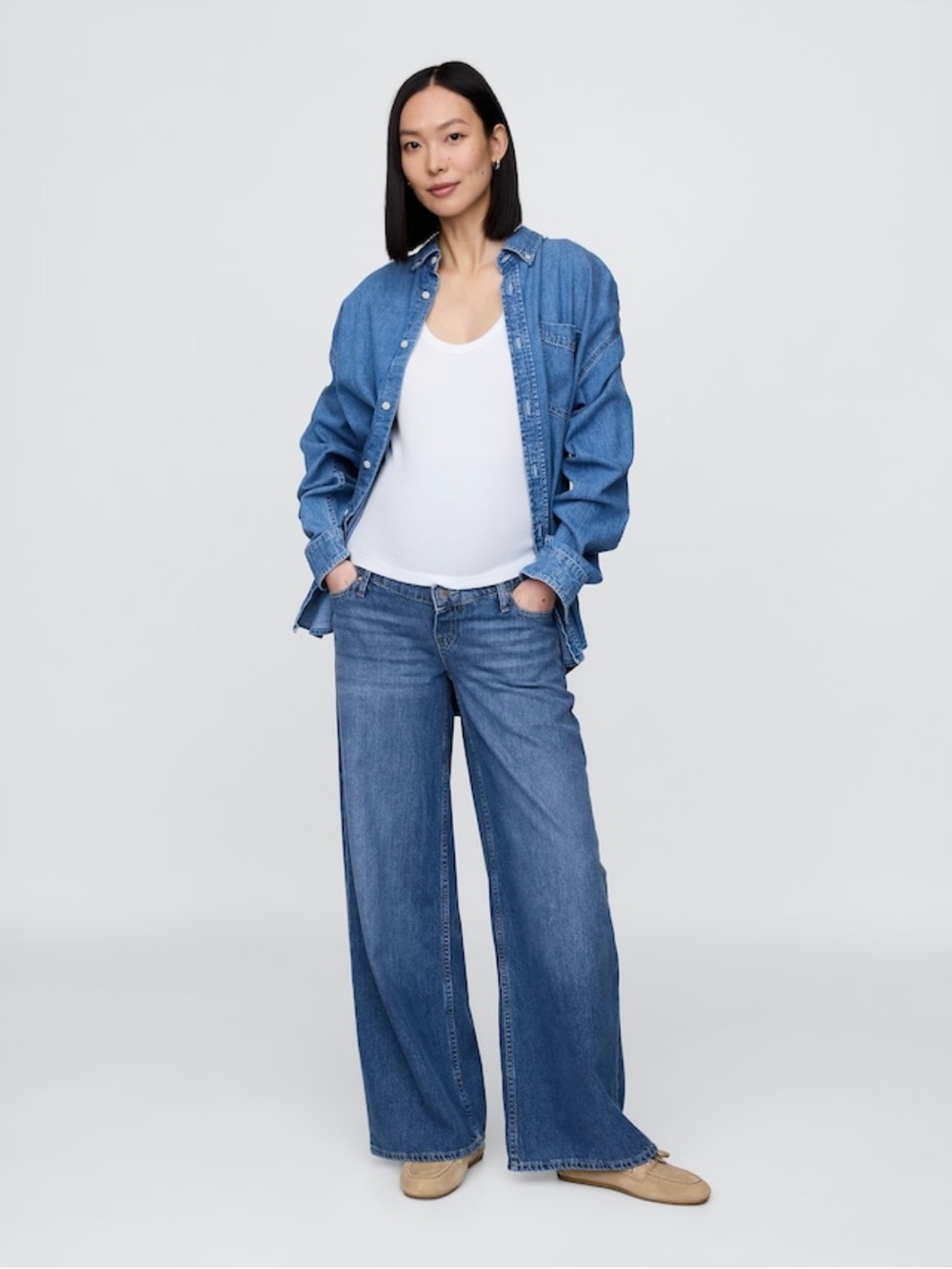GAP Blue Wide-Leg Flare Jeans